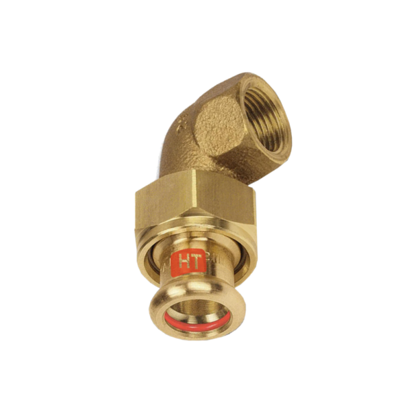 Bocchettone curvo filettato a pressare