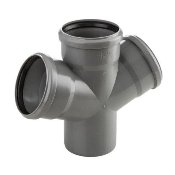 Braga doppia 45° MFFF polipropilene grigio Ø 110-50-50mm