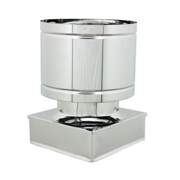 Cappello antivento INOX Ø 200mm mono parete base 320mm