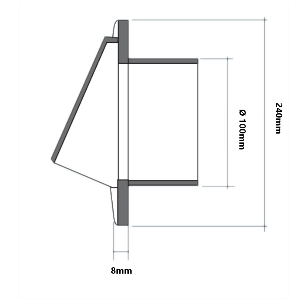 Cappetta Antivento 240x240mm Cappetta Antivento 240x240mm - immagine 2