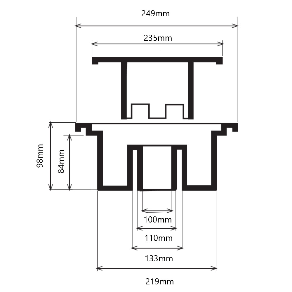Chiusino sifonato in PVC 250 x 250mm Chiusino sifonato in PVC 250 x 250mm - immagine 2
