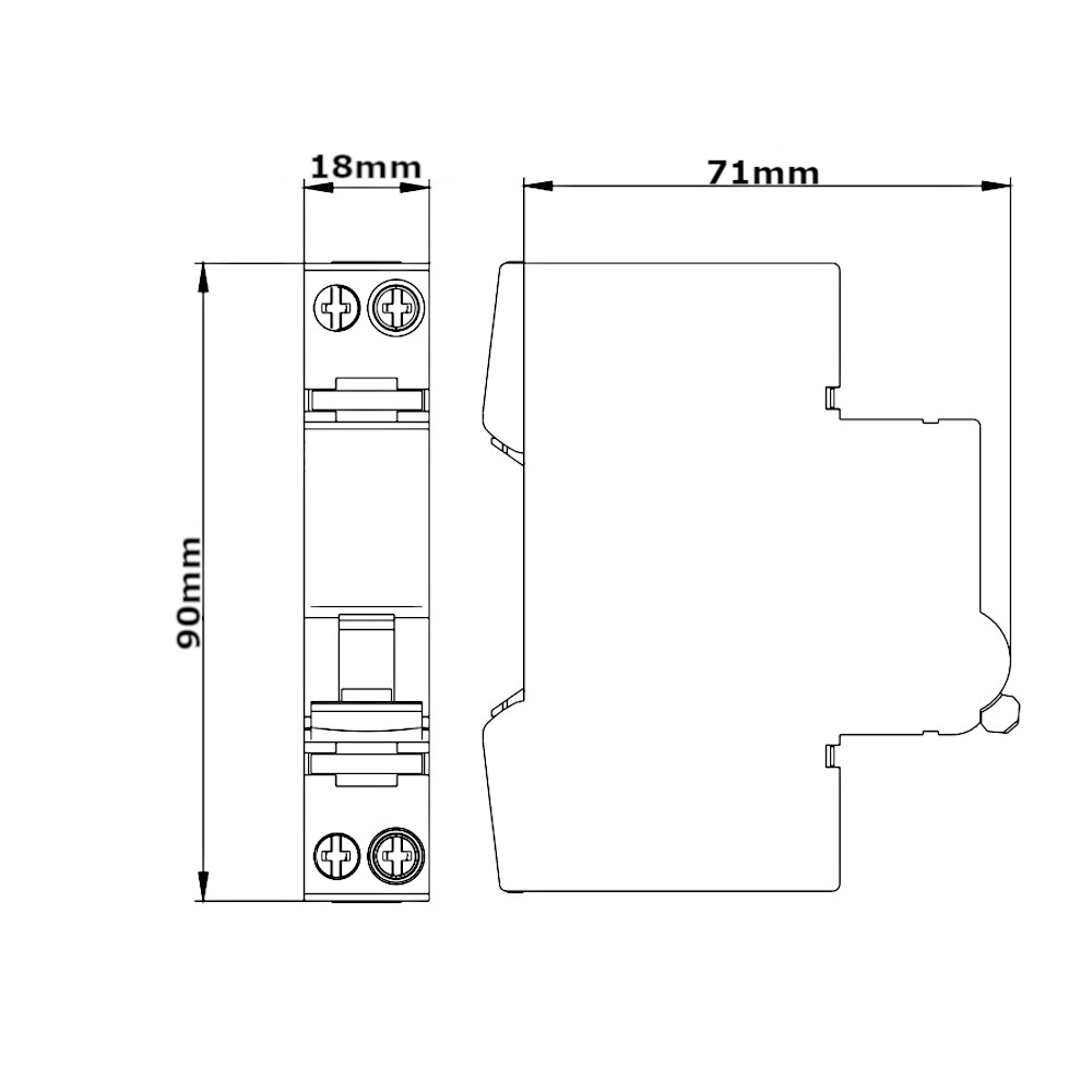 Contattore Modulare 2 contatti 5TT58000 20A 2NO Siemens Interruttore Magnetotermico GW90029 25A C10 1P+N Gewiss Misure