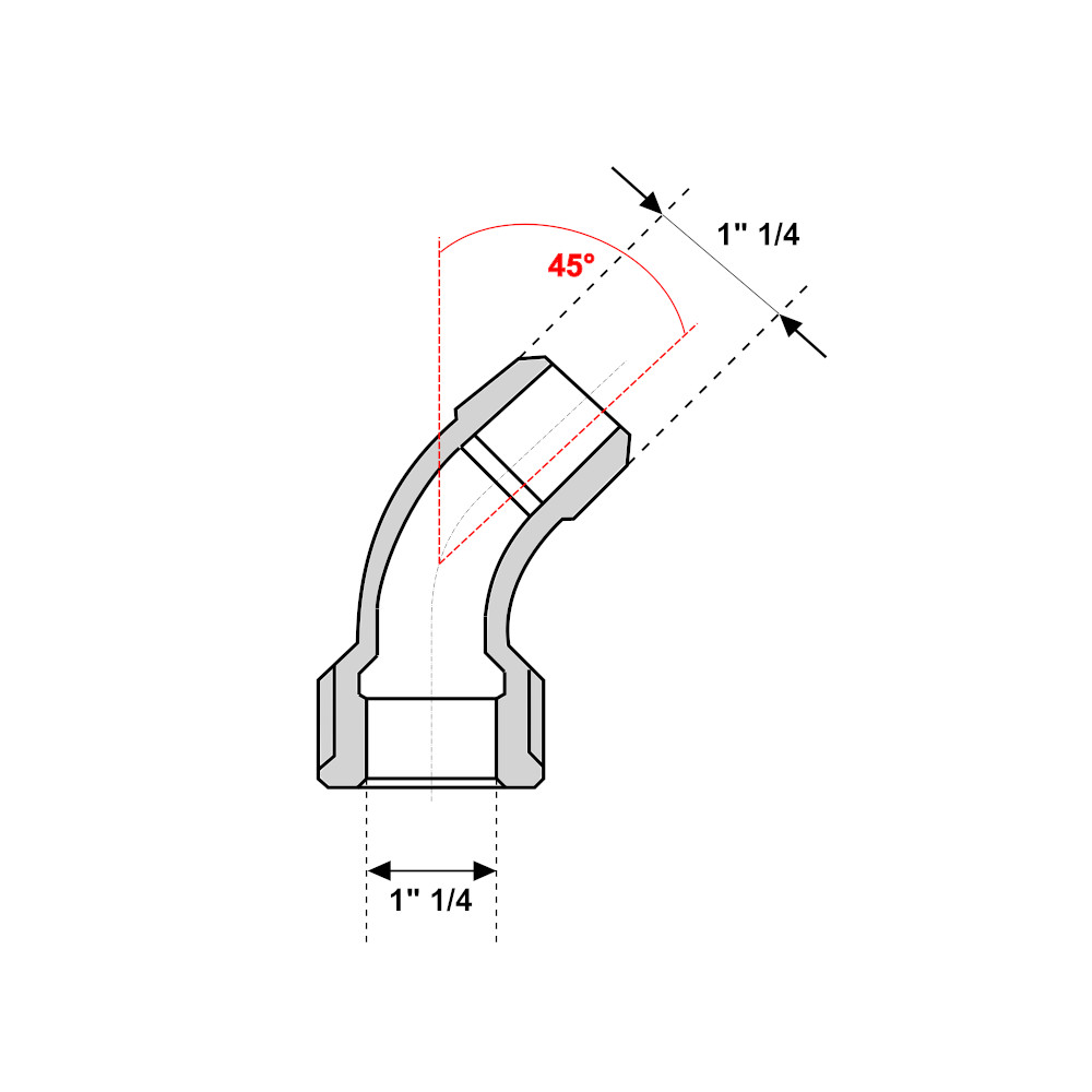 Curva 45° Ghisa Zincata MF 1″1/4 Curva 45° Ghisa Zincata MF 1"1/4 - immagine 2