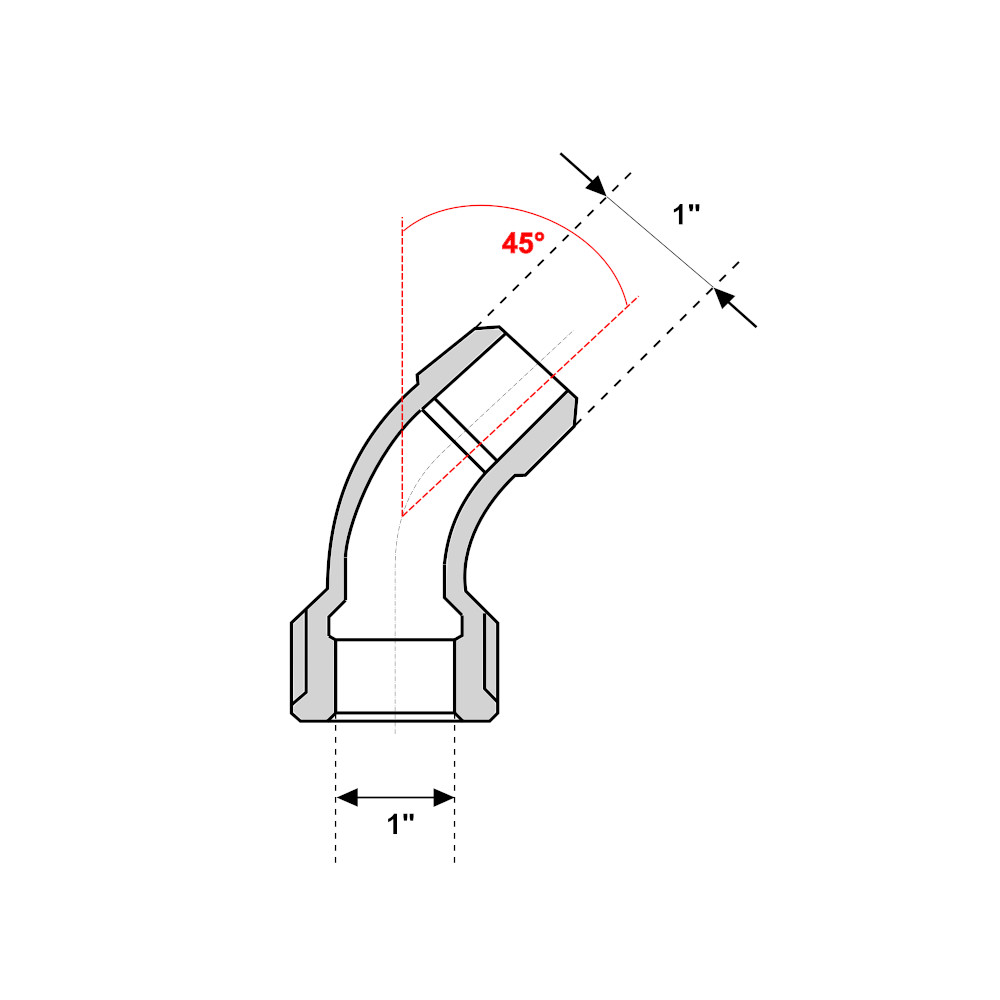 Curva 45° Ghisa Zincata MF 1″ Curva 45° Ghisa Zincata MF 1" - immagine 2