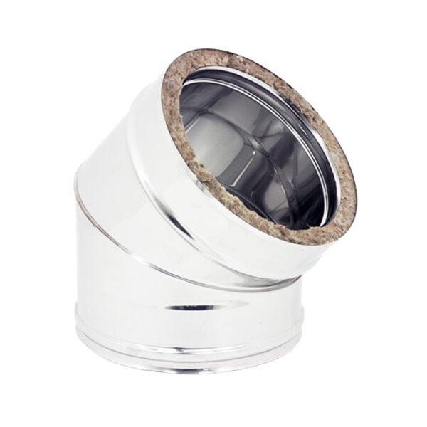 Curva 45° Doppia Parete Acciaio Inox Ø80mm Multiclima