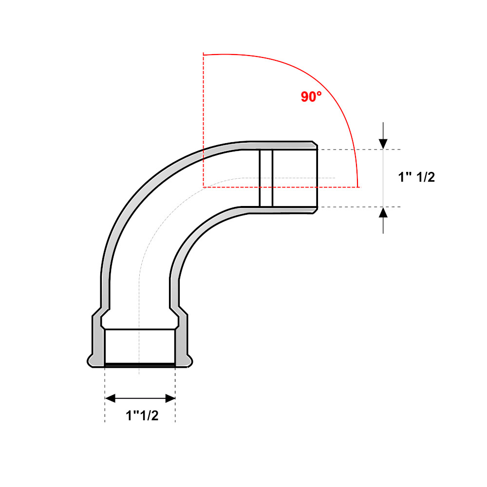Curva 90° Ghisa Zincata MF 1″ 1/2 Curva 90° Ghisa Zincata MF 1″ 1/2 - immagine 2