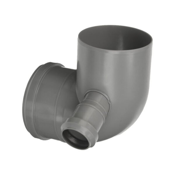 Curva Attacco destra DX polipropilene grigio Ø 110-50mm