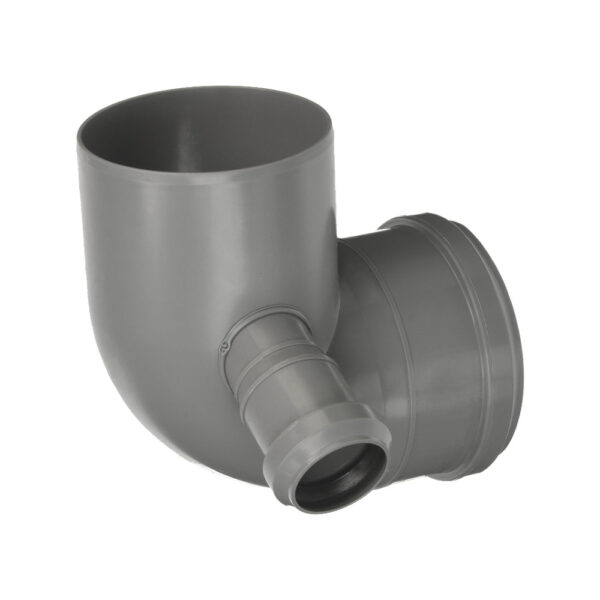 Curva Attacco sinistra SX polipropilene grigio Ø 110-50mm