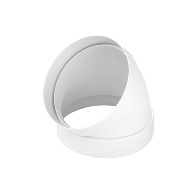 Curva per tubo areazione Ø100 a 45° Bianco