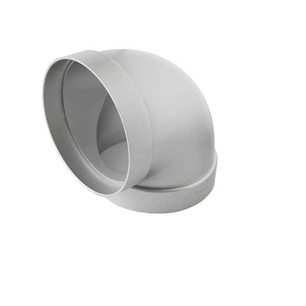 Curva per tubo areazione Ø125 a 90° Bianco