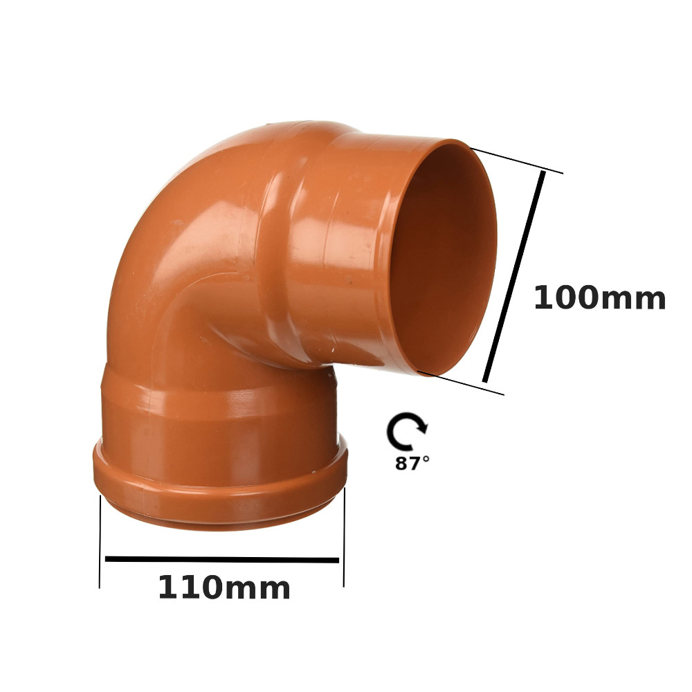 Curva ridotta 87° Pvc Ø100-110mm Curva ridotta 87° Pvc Ø100-110mm - immagine 2
