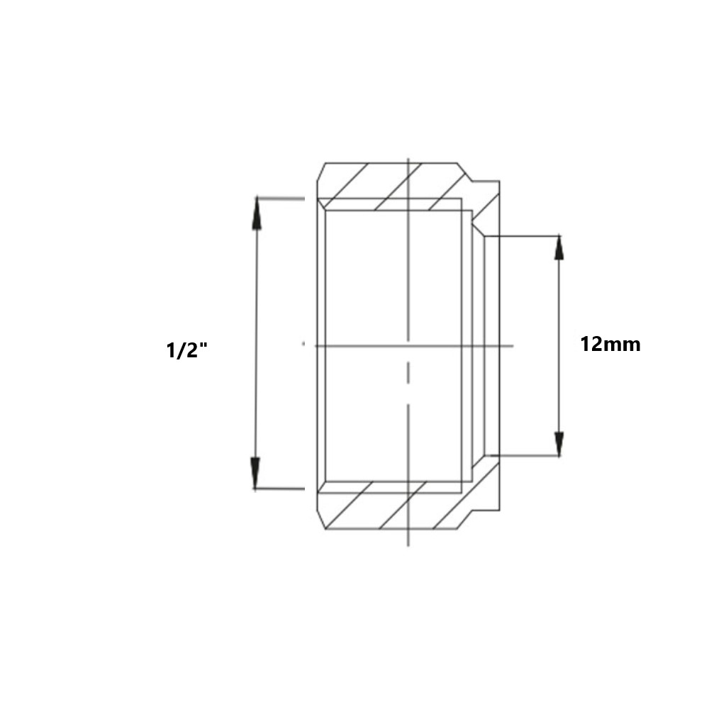 Dado In Ottone Nichelato DN 12 – 1/2” Per Acqua E Solare Dado In Ottone Nichelato DN 12 – 1/2” Per Acqua E Solare - immagine 2