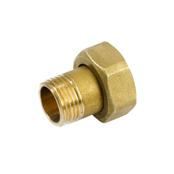Dado con Bocchettone M 1-2'' x F 3-4'' in ottone