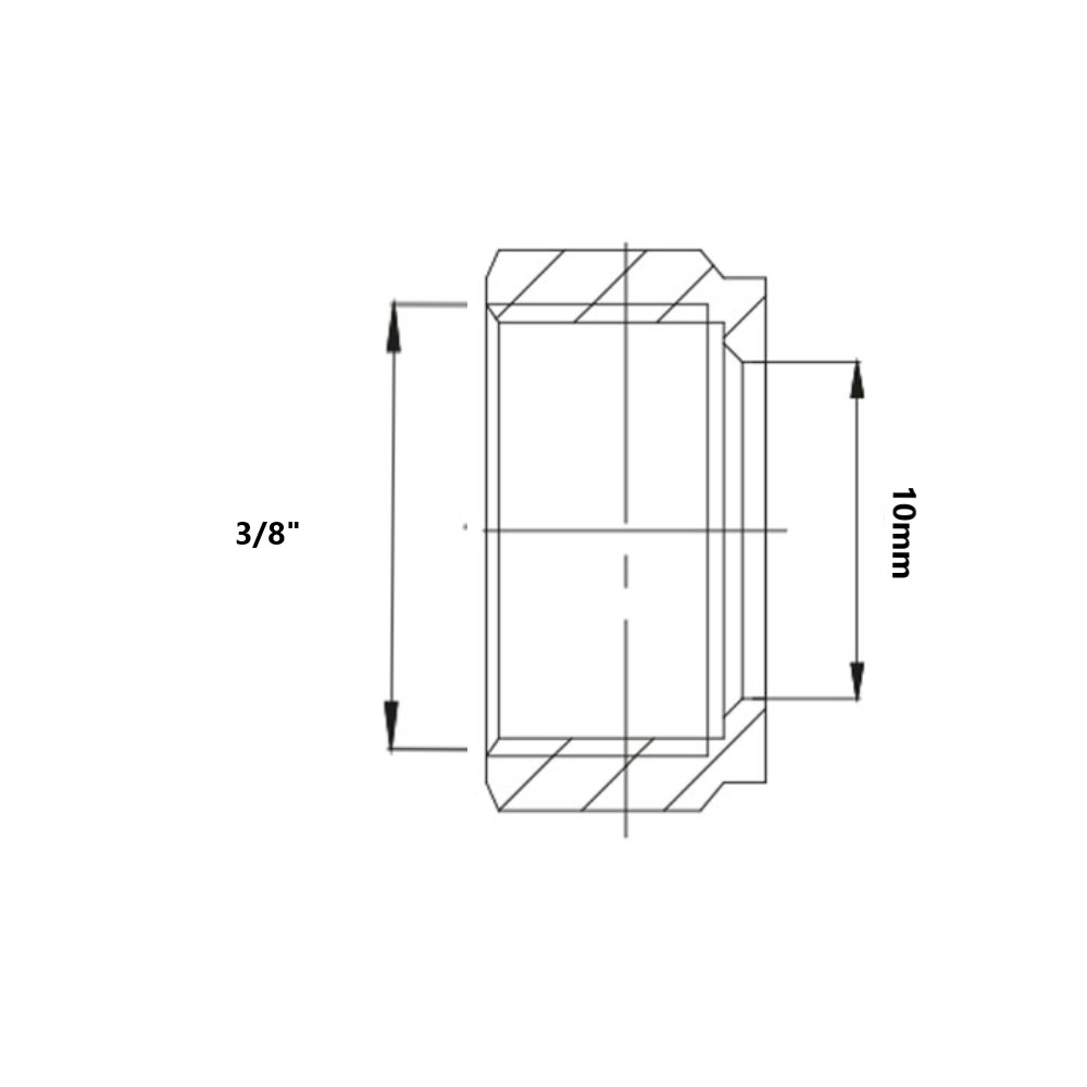Dado in Ottone Nichelato DN 10 – 3/8” per Acqua e Solare Dado in Ottone Nichelato DN 10 - 3/8'' per Acqua e Solare - immagine 2