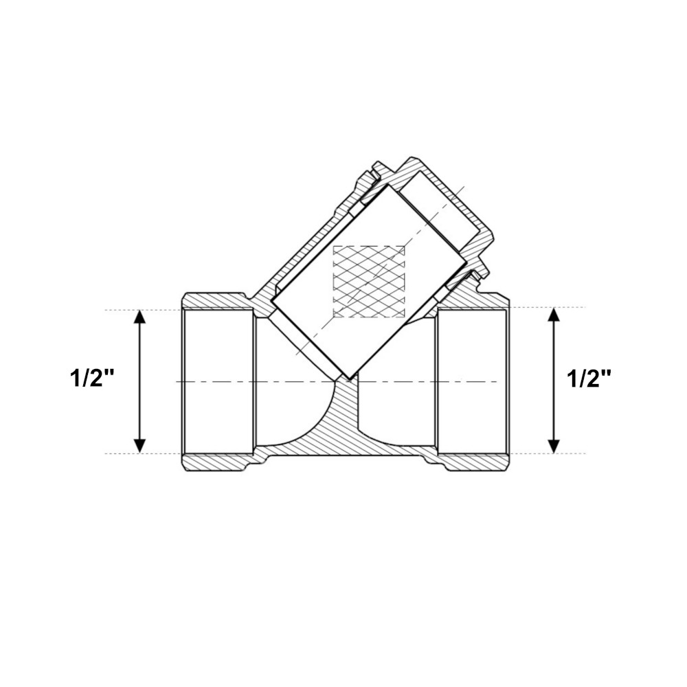 Filtro A Y In Ottone Per Acqua E Olio - Filettatura 1/2 BSPP, Valvola Separatrice, 1.6 MPa - Foto 2