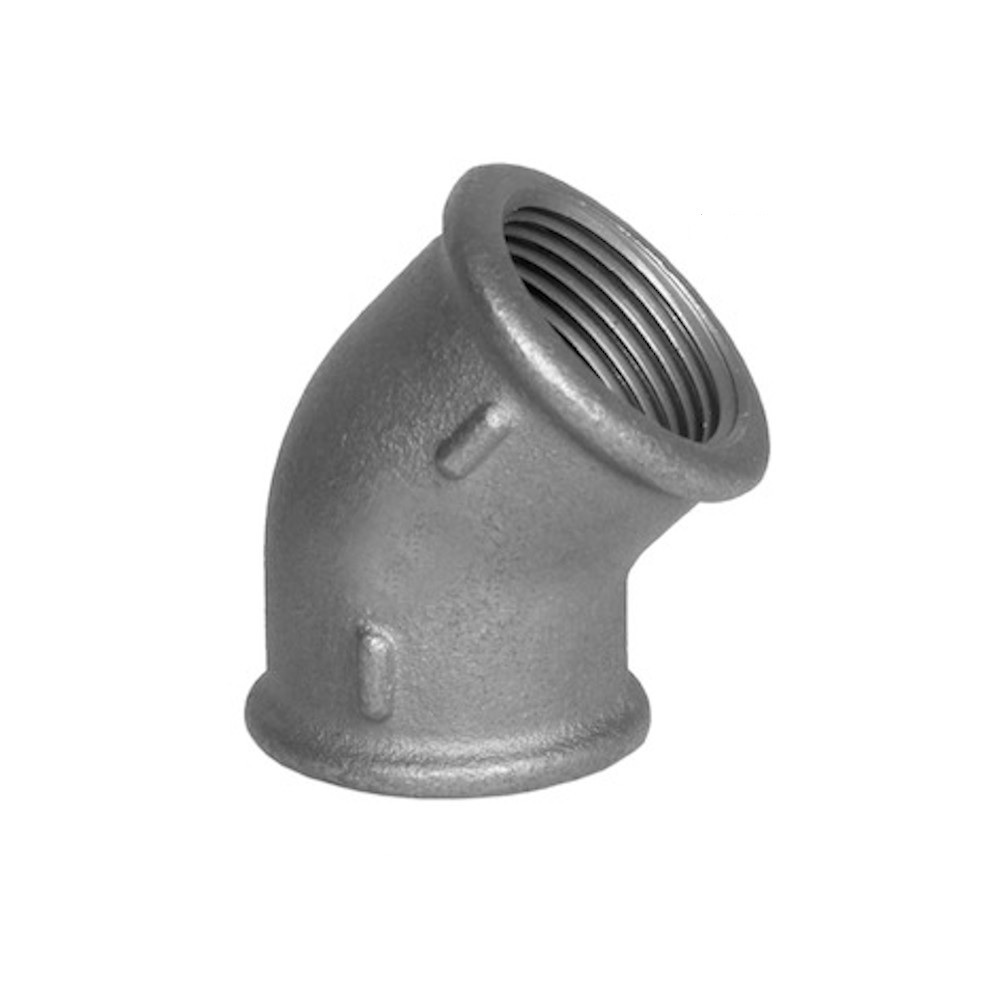 Gomito 45° Ghisa Zincata FF 1″ 1/4 Gomito 45° Ghisa Zincata FF 1" 1/4