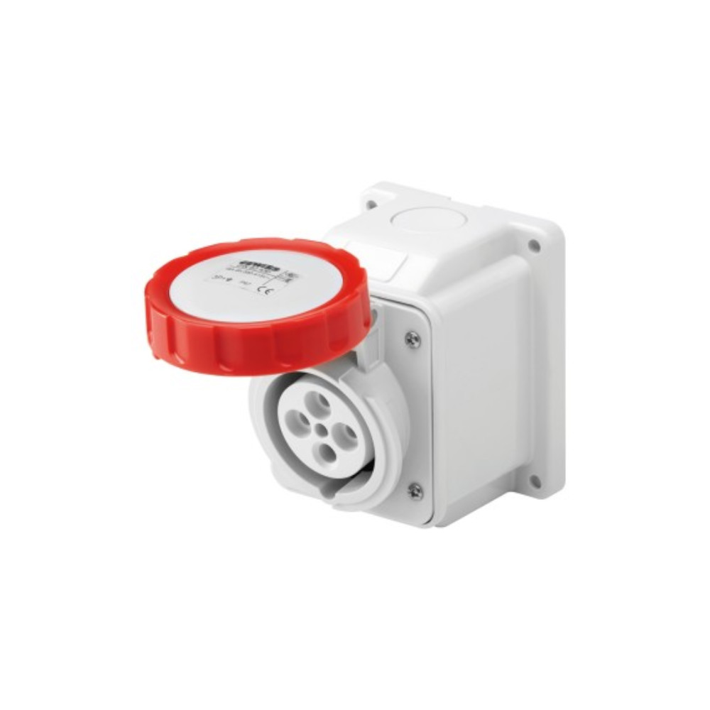 Presa Elettrica Da Parete 3 Posti IP44 – 16A 250V – Bianca, Per Ambienti Umidi (Esterni E Interni) – Conforme CE