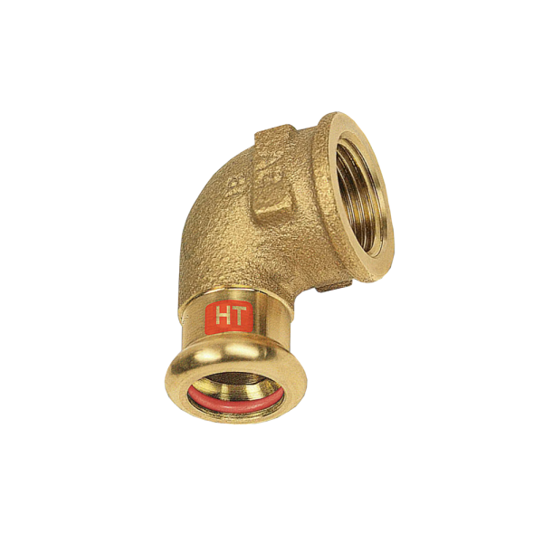 Gomito 90° bronzo filettato a pressare