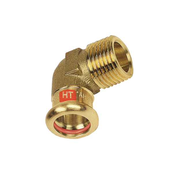 Gomito 90° filettato a pressare