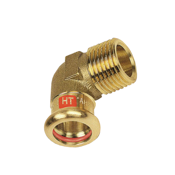 Gomito 90° filettato a pressare