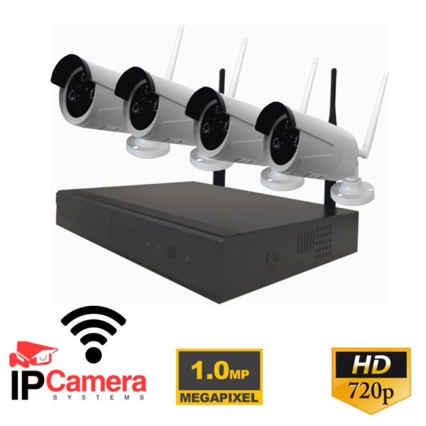 Kit NVR 4 telecamere IP 720p 1MP WIFI