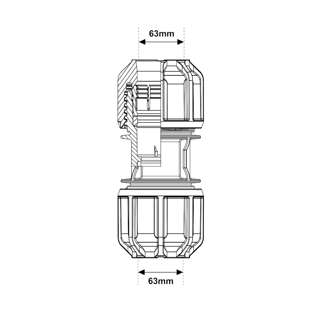 Manicotto a compressione 63mm – 63mm PN16 Manicotto a compressione 63mm - 63mm PN16 - immagine 2