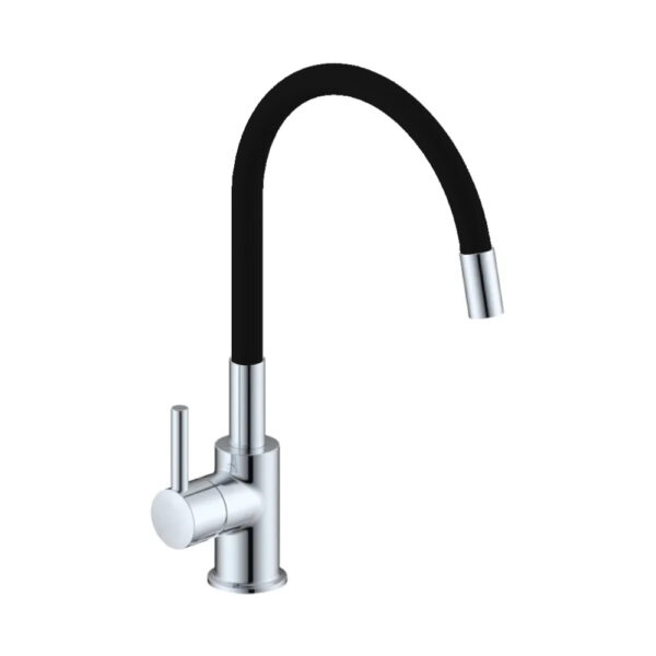 Miscelatore lavello canna orientabile in gomma nero Snake