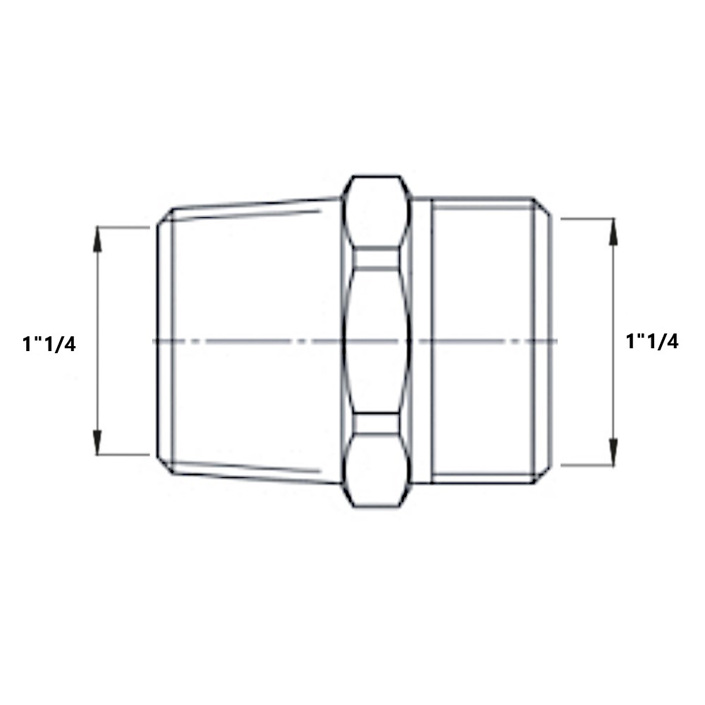 Niples Battuta Piana X Conica In Ottone Cromato 1” 1/4 Niples Battuta Piana X Conica In Ottone Cromato 1” 1/4 - immagine 2