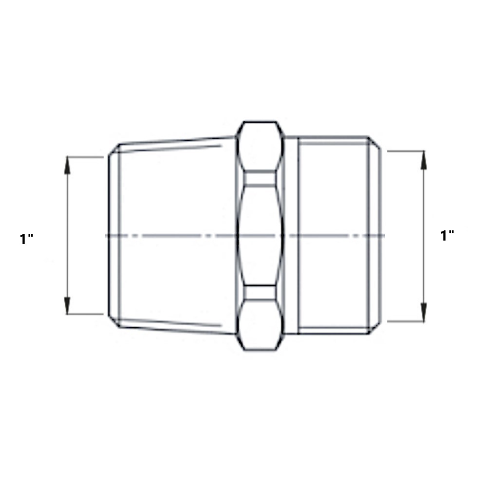 Niples Battuta Piana X Conica In Ottone Cromato 1” Niples Battuta Piana X Conica In Ottone Cromato 1” - immagine 2