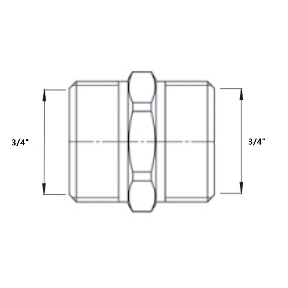 Niples Battuta Piana X Piana In Ottone Cromato 3/4” Niples Battuta Piana X Piana In Ottone Cromato 3/4” - immagine 2