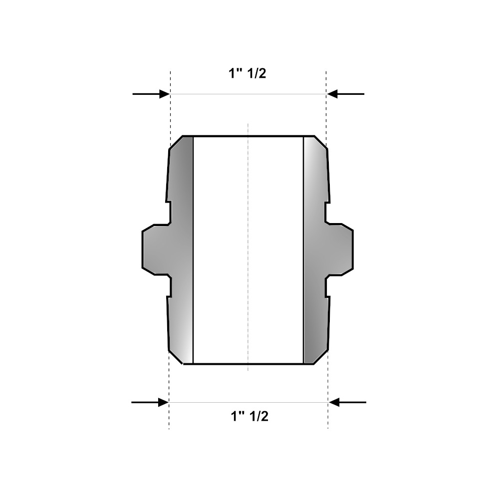 Niples Ghisa Zincata MM 1″ 1/2 Niples Ghisa Zincata MM 1" 1/2 - immagine 2
