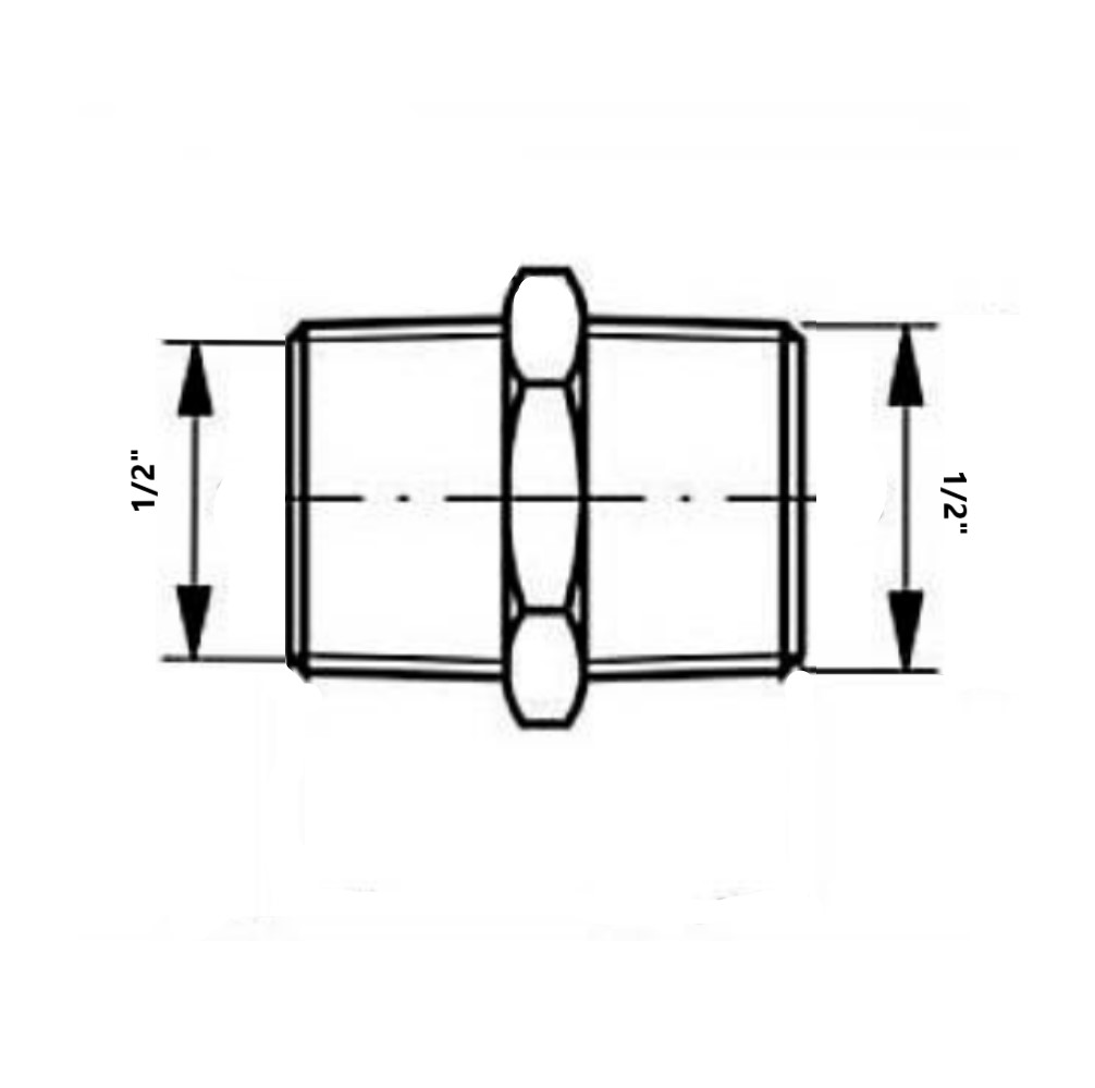 Niples battuta piana x conica in ottone cromato 1/2” Niples battuta piana x conica in ottone cromato 1/2'' - immagine 2