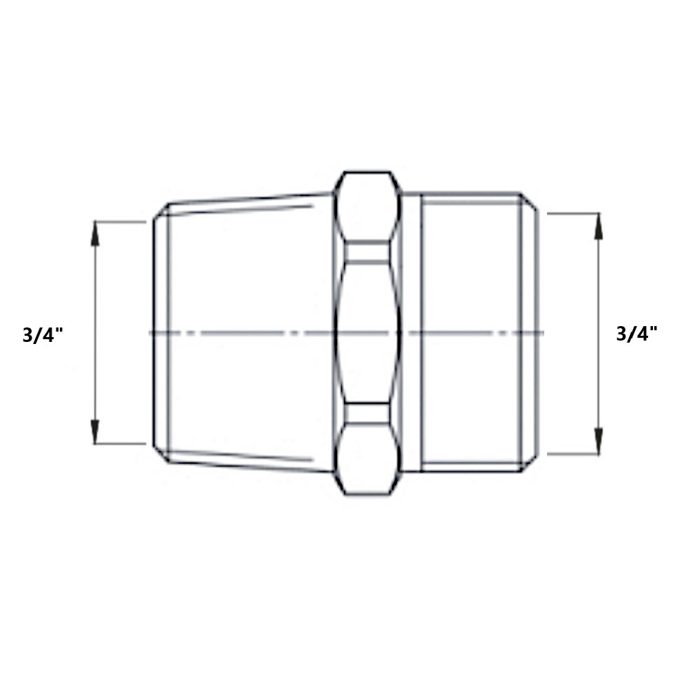 Niples battuta piana x conica in ottone cromato 3/4” Niples battuta piana x conica in ottone cromato 3/4'' - immagine 2