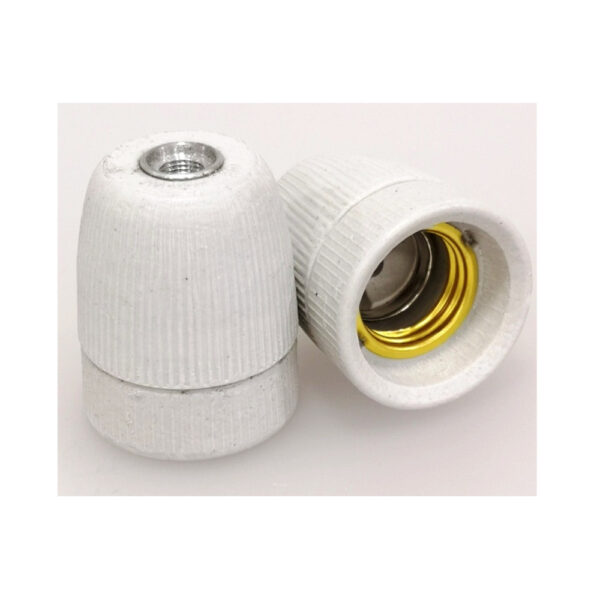 Portalampada in porcellana attacco E27 con filetto M10X1