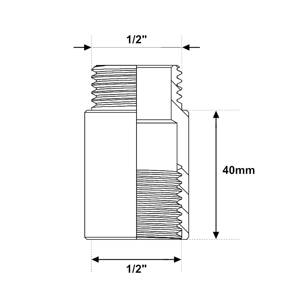 Prolunga Per Rubinetto In Ottone - 1/2" X 50 Mm, Cromata, Per Acqua Potabile - Foto 6