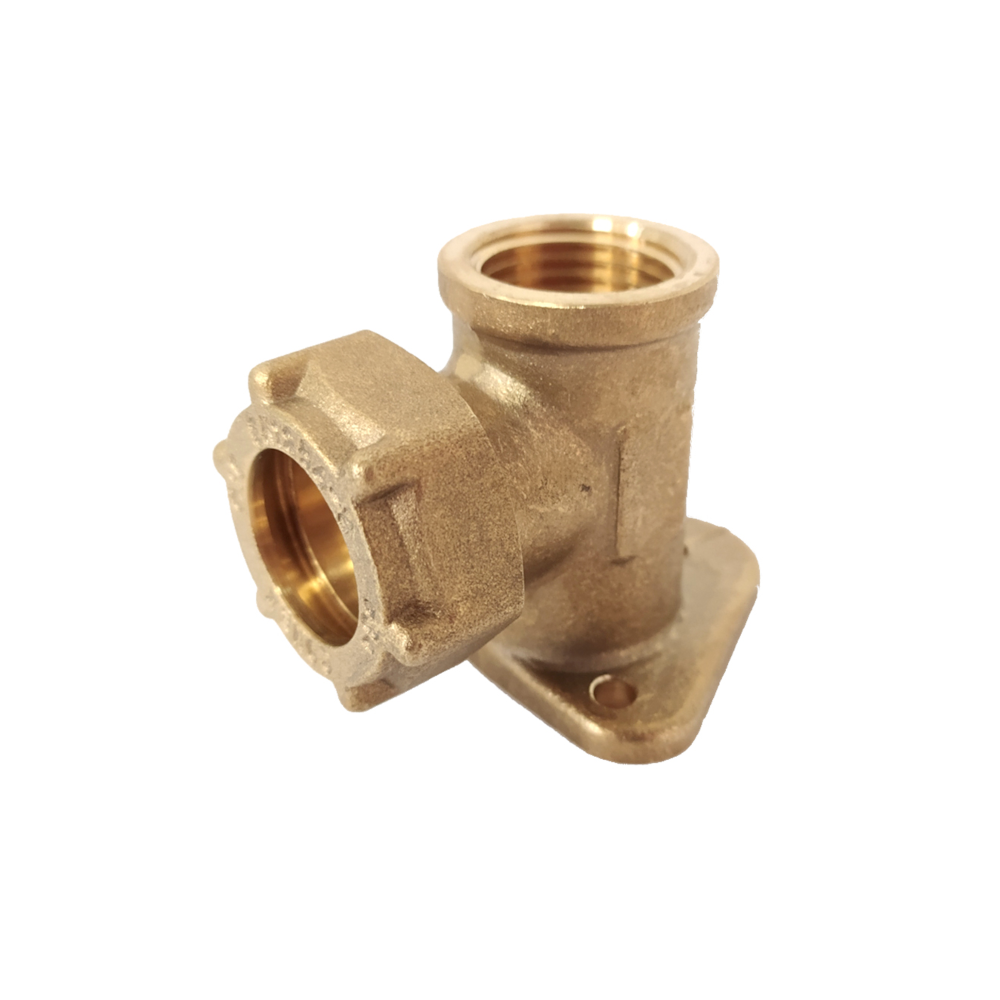 Gomito a stringere per tubo rame con flangia FF 1/2”-Ø18mm Gomito a stringere per tubo in rame con flangia FF 1/2''-Ø16mm