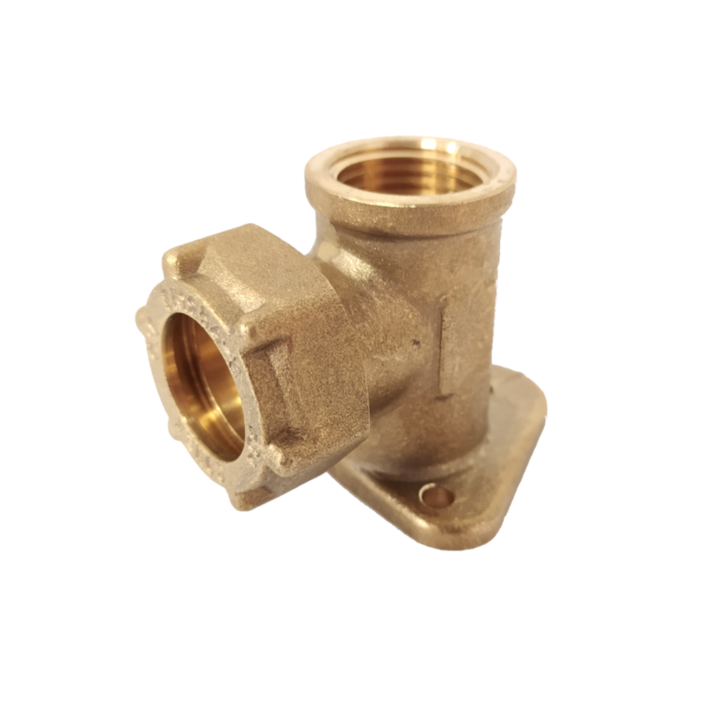 Gomito a stringere per tubo rame con flangia FF 3/4”-Ø22mm Gomito a stringere con flangia FF 3/4''-Ø22mm