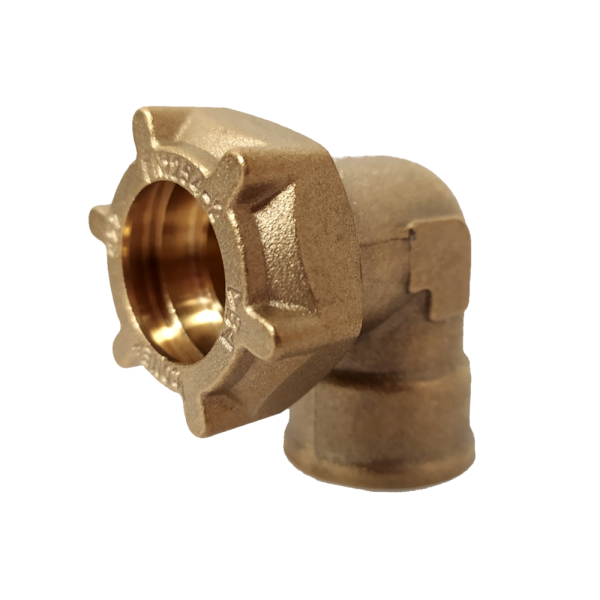 Gomito a stringere per tubo rame FF 1/2''-Ø12mm