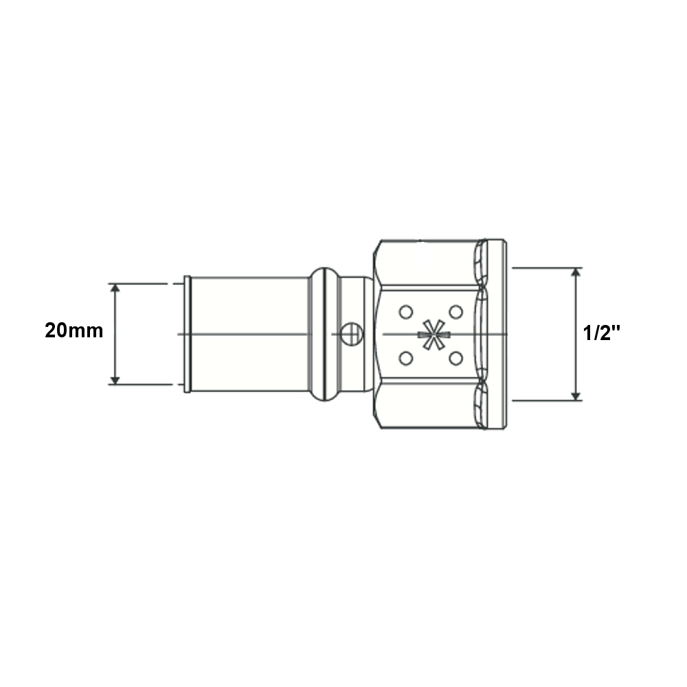 Manicotto Multistrato A Pressare Gas FF 1/2”-Ø20mm Manicotto Multistrato A Pressare Gas FF 1/2”-Ø20mm - immagine 2