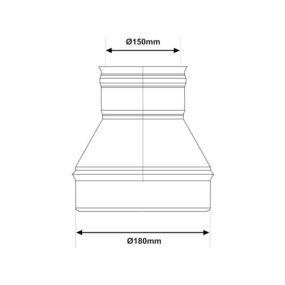 Riduzione Inox Per Canne Fumarie 140mm X 120mm - Diana Kamin, Multicolore - Foto 9
