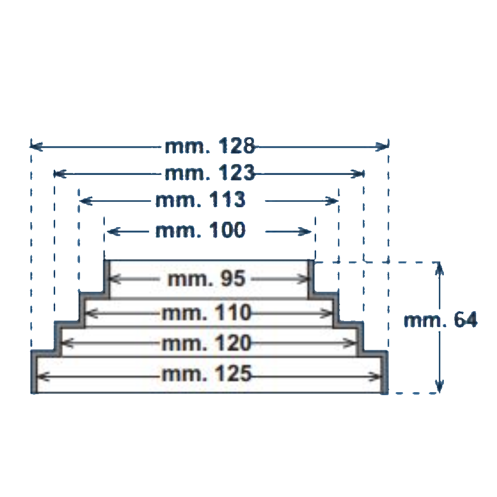Riduzione concentrica per cappa Ø100×125 Riduzione concentrica per cappa Ø100x125 - immagine 2