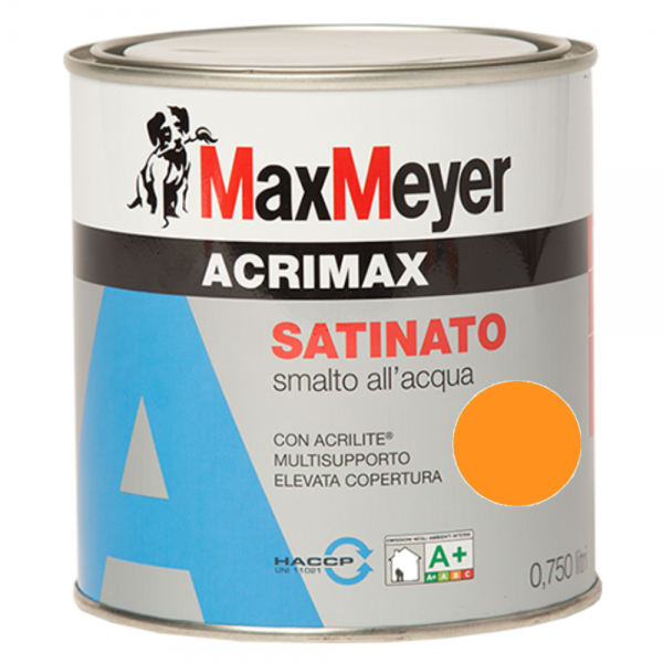 Smalto acrilico satinato all'acqua Acrimax Arancio 0.75Litri MaxMeyer