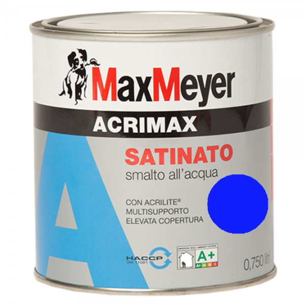 Smalto acrilico satinato all'acqua Acrimax Blu 0.75Litri MaxMeyer