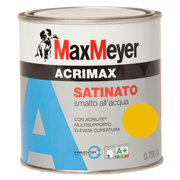 Smalto acrilico satinato all'acqua Acrimax Giallo Arancio 0.75Litri MaxMeyer