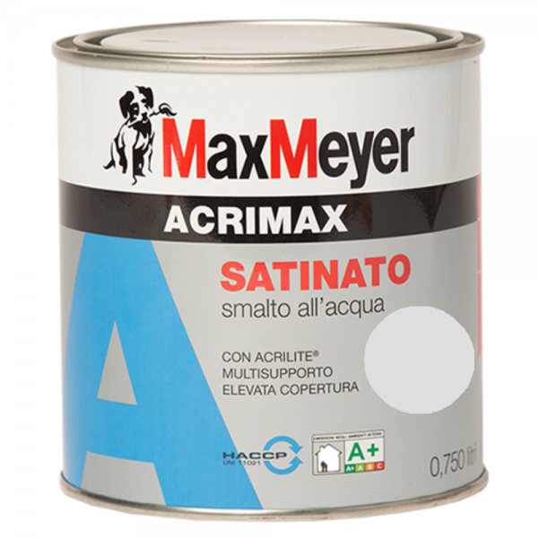 Smalto acrilico satinato all'acqua Acrimax Grigio Chiaro 0.75Litri MaxMeyer