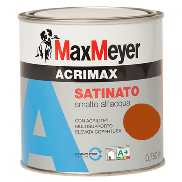 Smalto acrilico satinato all'acqua Acrimax Marrone 0.75Litri MaxMeyer
