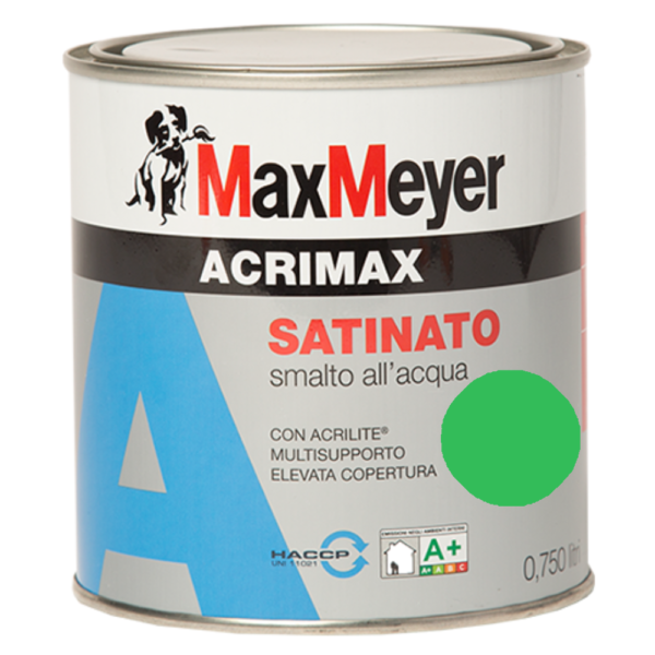 Smalto acrilico satinato all'acqua Acrimax Verde Oliva 0.75Litri MaxMeyer