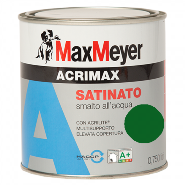 Smalto acrilico satinato all'acqua Acrimax Verde Persiane 0.75Litri MaxMeyer
