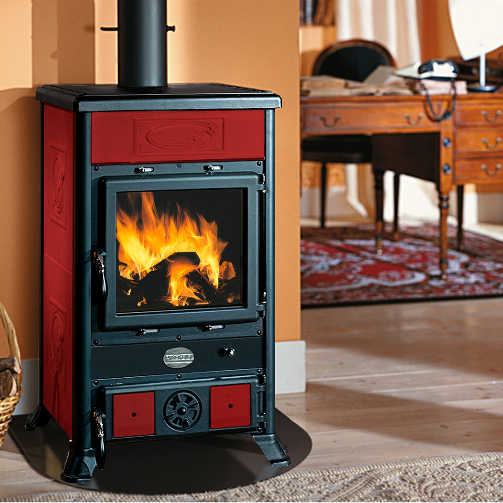 Stufa A Legna ROSSELLA R1 B II Nordica BORDEAUX 8,8 KW - D'Alessandris