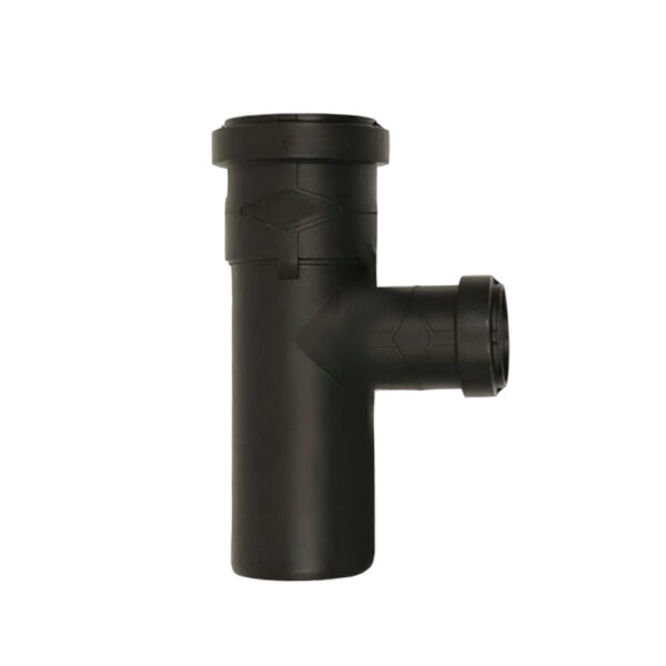 Tes ridotta 87° MF ultra silent polipropilene nero Ø 110-50mm